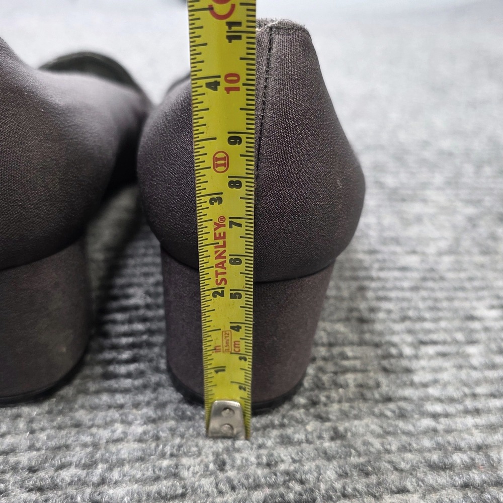 Bandolino Loafer Pumps Women's Size 9N Gray Herringbone Square Toe Block Heel - Picture 8 of 9
